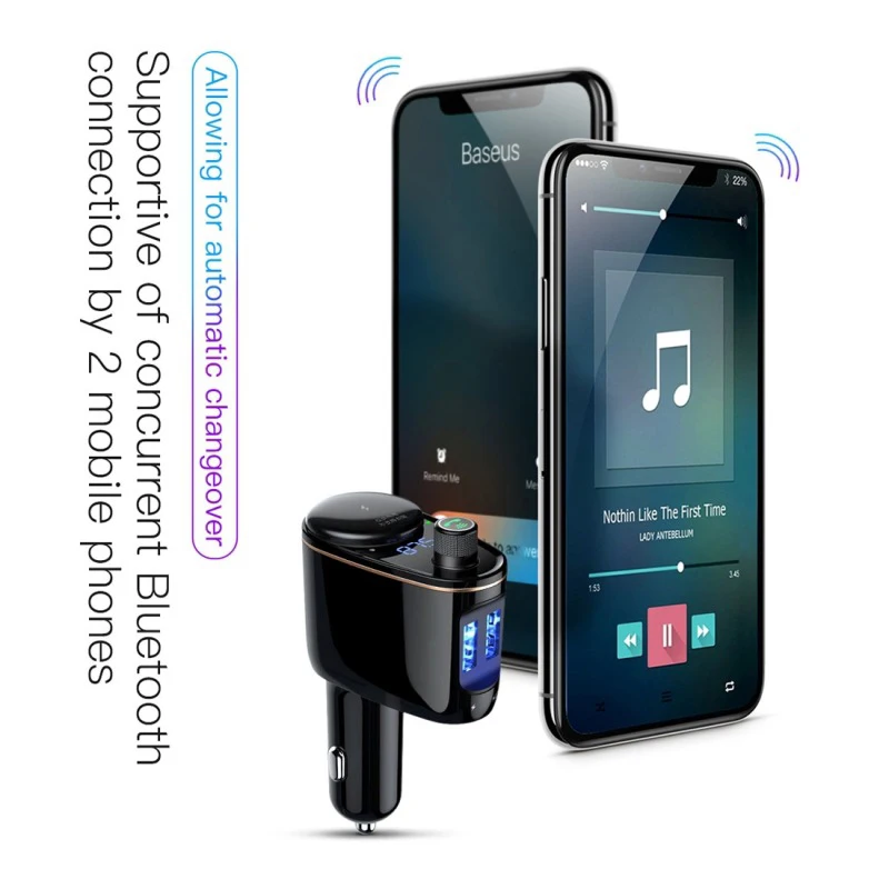 Автомобильный беспроводной Bluetooth V4.2 fm-передатчик MP3-плеер 3.4A Dual USB Автомобильное зарядное устройство GK99