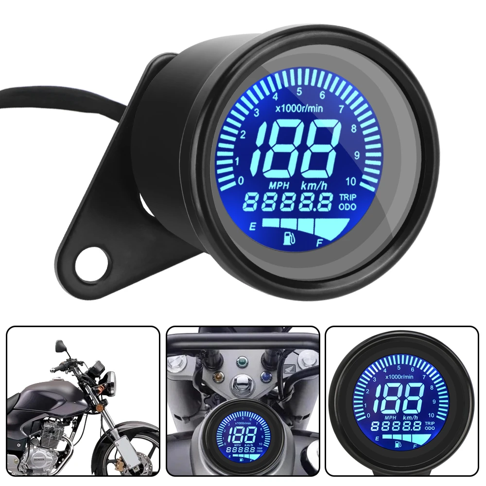 Nieuwe Led Lcd Toerenteller Indicator Fuel Meter Motorfiets Digitale  Snelheidsmeter Universal Scooter Atv Meter Retro Lcd Kilometerteller|Instruments|  - AliExpress