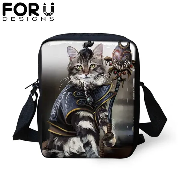FORUDESIGNS/сумка-мессенджер с мультяшным готическим котом для девочки-подростка, новинка, сумка на плечо для женщин и детей, мини-сумка через плечо, кошелек - Цвет: CDGX1410E