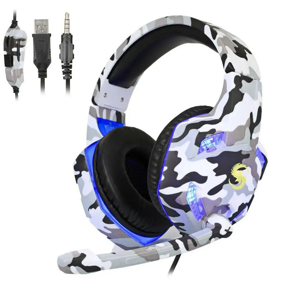 3 5mm Wired Headphone Computer Game Console Gaming Headset Head stylish Mount Earphone with Microphone