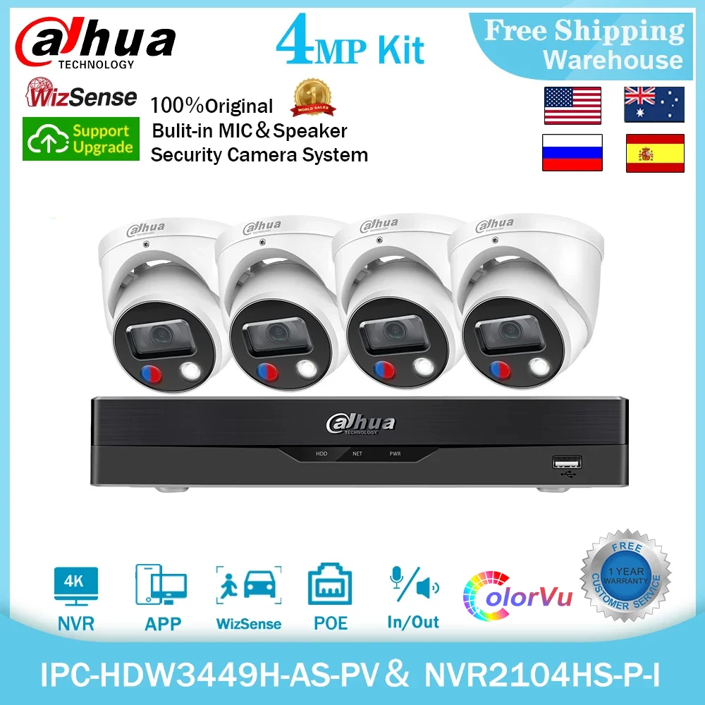 PROD 1005002889910173 Dahua 4MP IP Camera 4K NVR Security Kit Wizsense
IPC-HDW3449H-AS-PV NVR2104HS-P-I H.265+ CCTV Video Recorder
Surveillance System