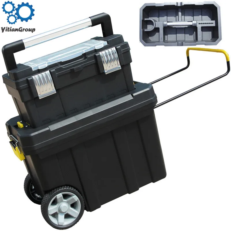 

Multi-functional Trolley Tool Box Household PP Plastic Hardware Toolbox Movable Large Plastic Toolbox Thickened With Wheels