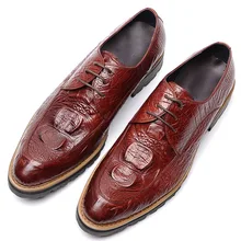 New Handmade Men Dress Shoes Italian Genuine Crocodile Skin Wedding Shoes Lace-up Pointed Toe Men Formal Oxford Shoes New Handmade Men Dress Shoes Italian Genuine Crocodile Skin Wedding Shoes Lace-up Pointed Toe Men Formal Oxford Shoes