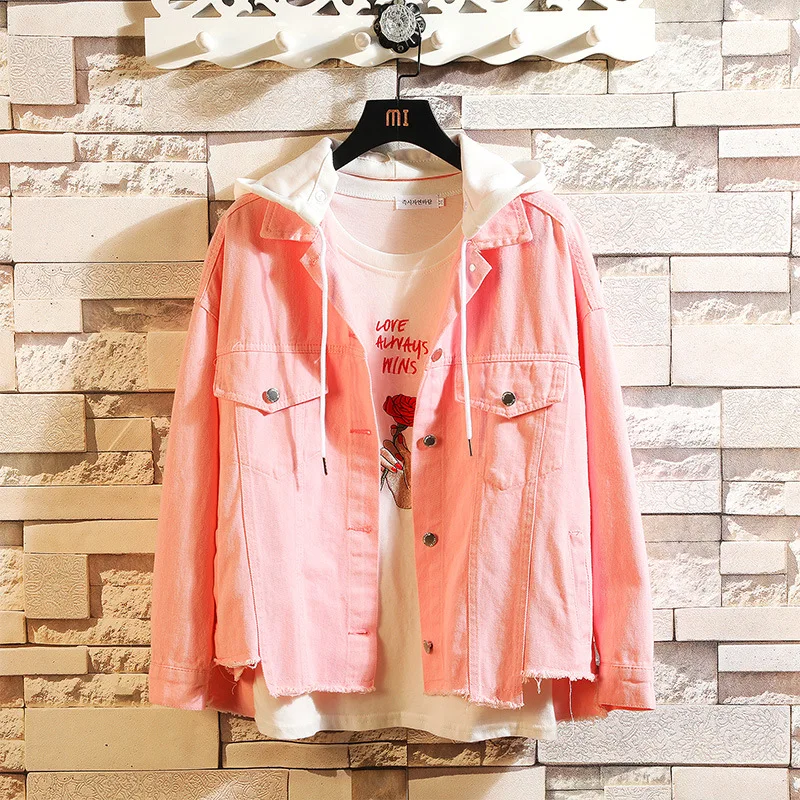 

Couples Cowboy Jacket 2019 Spring And Autumn Korean-style New Style First Love Printed Campus Sweet Candy Cowboy Shirt