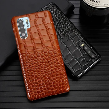 

Luxury Case For Huawei P30 Pro Cover Vintage Crocodile Pattern Genuine Leather Case For Huawei P30 Protection Back Phone Cover