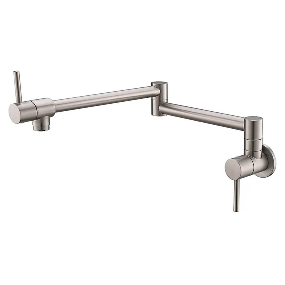 

Durable Folding Brass 360 Degrees Wall Mounted Cold Water Double Switch Rotating Practical Taps Suitable for kitchen sink