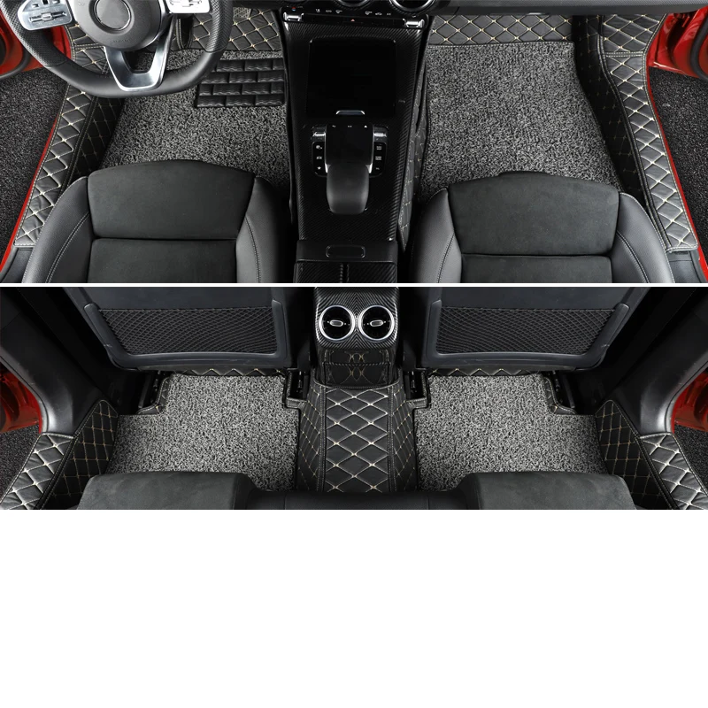 Lsrtw2017 для Mercedes Benz A Class A200 A180 автомобильный коврик для ног ковер аксессуары для интерьера - Название цвета: black beige wire