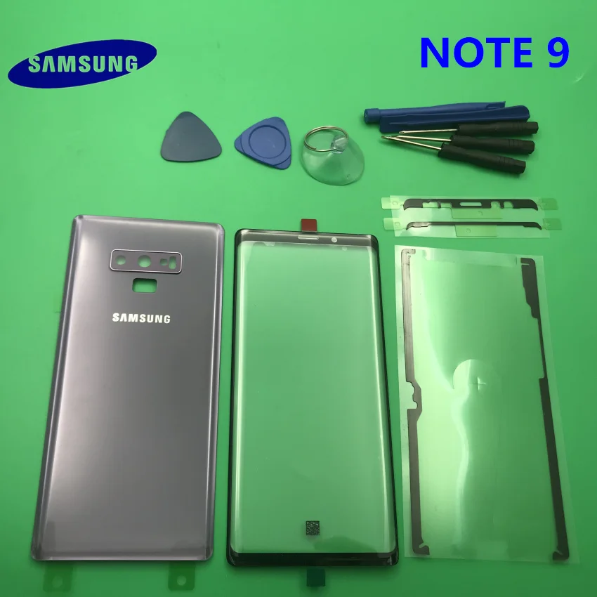 Передний экран стекло объектив samsung Galaxy NOTE 9 N960 N960F N9600 задняя крышка батарейного отсека задняя крышка корпус с клеем
