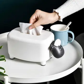 

1Pc Creative Tissue Box with Phone Holder Lovely Napkin Holder Home Storage Box