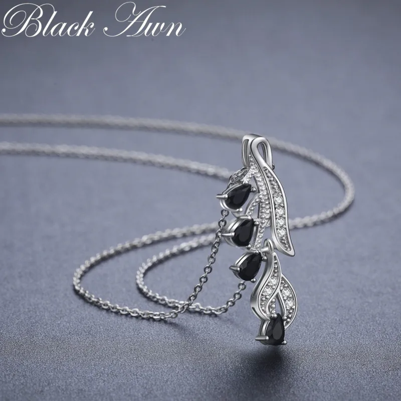 BLACK AWN Necklace Silver Color Slide Necklace Women Jewelry Classic Round Necklaces&Pendants K072