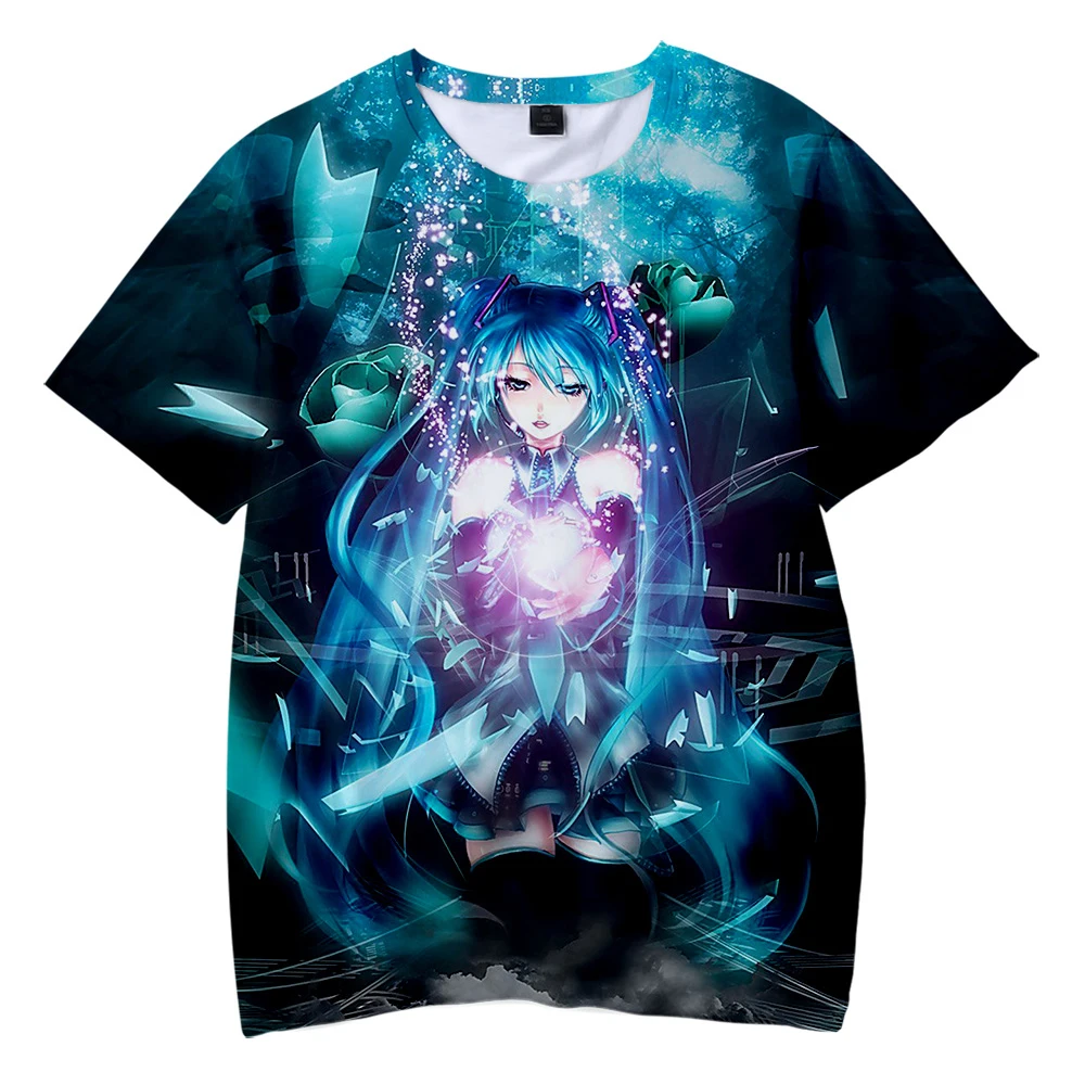 Hatsune Miku/Модная Детская футболка с 3D рисунком Уличная Повседневная футболка с короткими рукавами для мальчиков, коллекция года, популярная Повседневная летняя футболка с рисунком аниме для детей