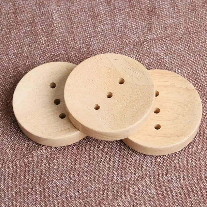 New Arrival Natural Wooden Soap Holder Simple Design Round Soap Dish Home Bathroom Supplies LX8395