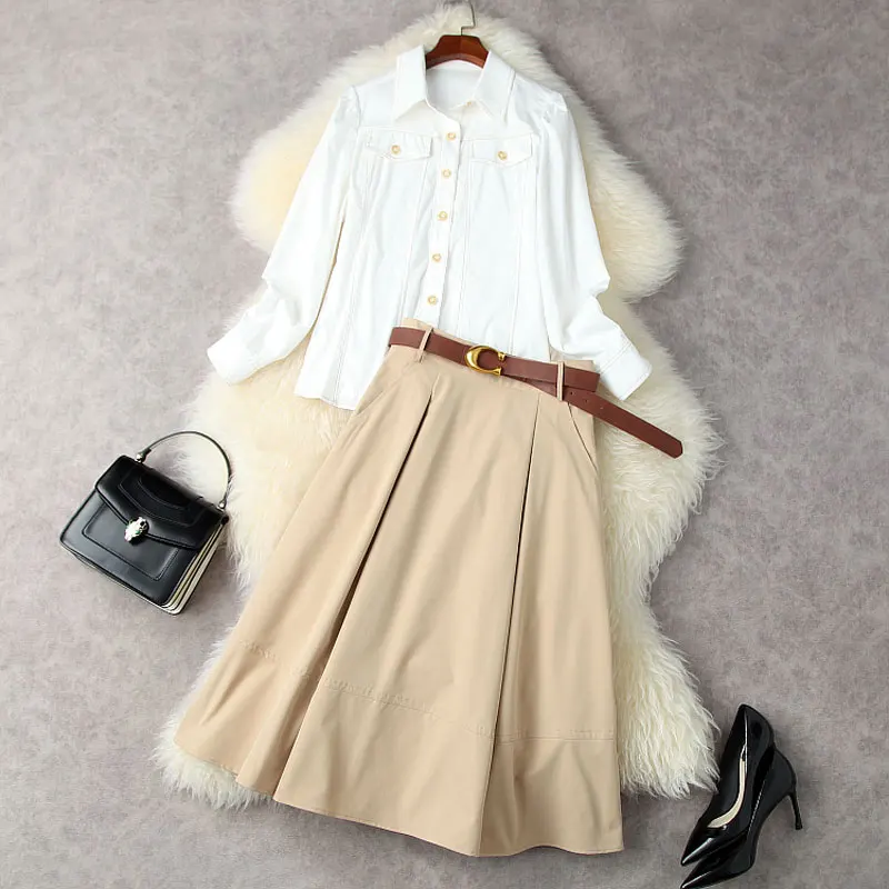 正規 店 メリット レディース2点セット レトロな冬のロングスカート シングルブレストの衣服 ハイウエスト 外国 カジュアル 21 Dresses 在庫あり Sekkomon Jp