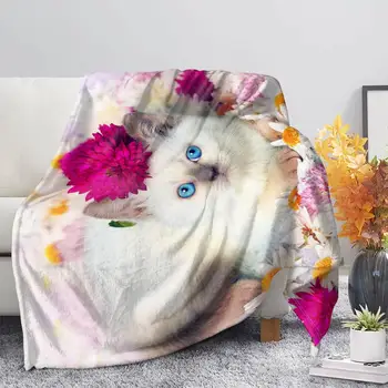 

Customize Your Own Pet Dog Cat Picture 3D Printed Throw Blanket Design Abstract Cute Kids Adult Size Microfiber Blankets