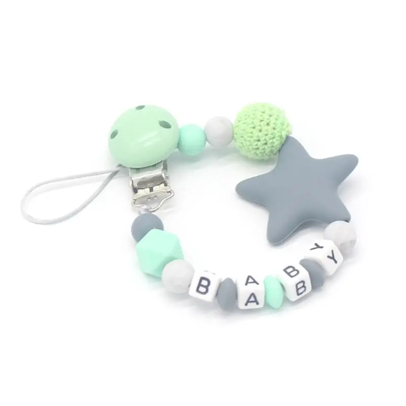 Light green Анти-mute силиконовая соска клип цепь с детскими продуктами - Цвет: Light green