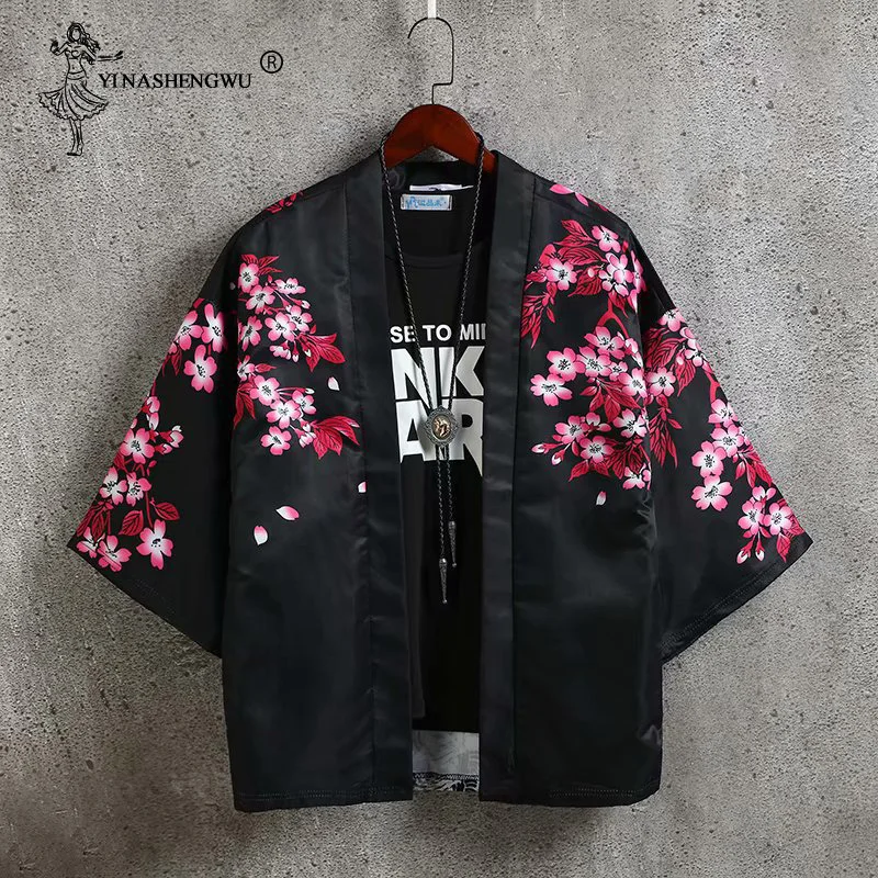 Kimonos Кардиган для мужчин юката женское традиционное японское кимоно унисекс Harajuku пляжная свободная тонкая рубашка Солнцезащитная рубашка пальто