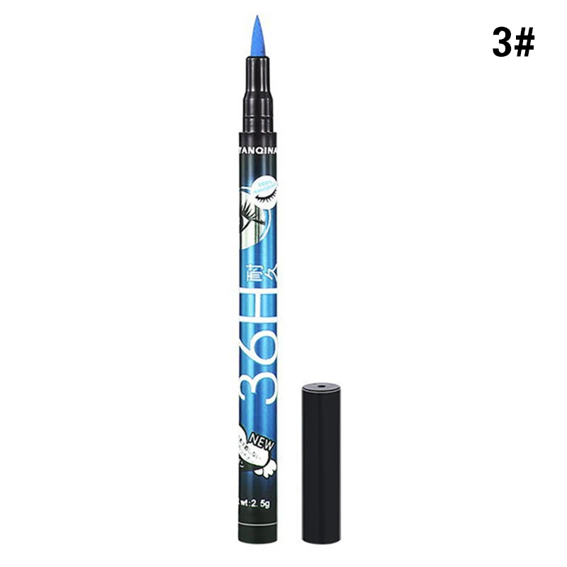 03 Blue 4 цвета, Черная Подводка для глаз, карандаш для подводки, высокоточный, TSLM2, долговечный, гладкий, быстросохнущий, для макияжа, инструменты для глаз, водостойкая, сухая ручка - Цвет: 03 Blue