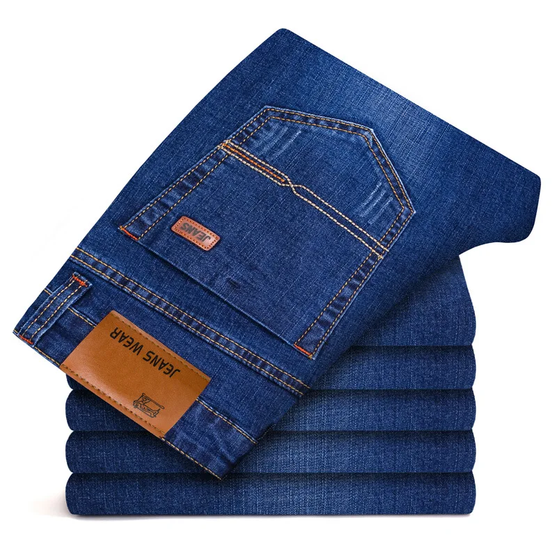 Straight Jeans Clothing Spring Stretch Slim Large-Size Casual Mens Cotton Fashion 46