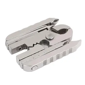 

Multi Tools Screwdriver Folding Pliers Sturdy Practical Durable Silver Metal Card Reader Wire Stripper Nail File