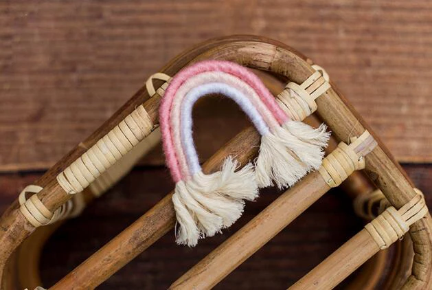 15 Ylsteed Newborn Photo Props Hand Made Cotton Rainbow Style Rope Home Deco Newborn Photography Accessories Baby Picture Idea - Цвет: 15
