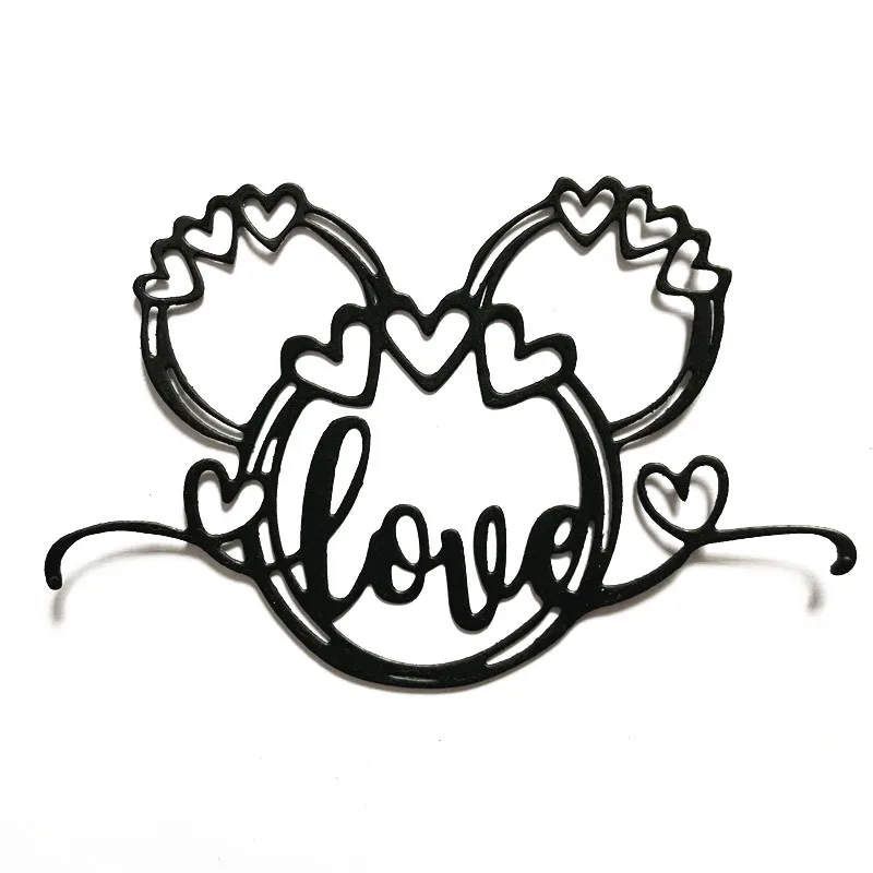 

Любовь слова с Минни Маус, комплект из metalcutting поделочная форма украшение «животное» Скрап крафт-бумаги нож пресс-форм лезвие удар трафареты умирает