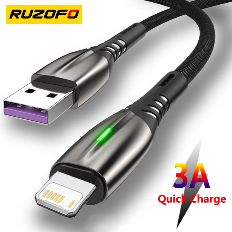 RUZOFO USB Cable For iPhone 12 11 Pro Max X XR XS 8 7 6 6s 5s iPad Fast Data Charging Charger Wire Cord Mobile Phone Cables | Мобильные