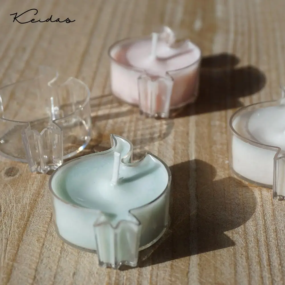 

High Transparent Flame Shape Plastic Candle Containers for DIY Wedding Candle Making 20PCS