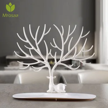 

Plastic Makeup Organizer Antler Shaped Jewelry Box Creative-Cosmetic Organizer Ring Lipstick Rack Necklace Display Organizer