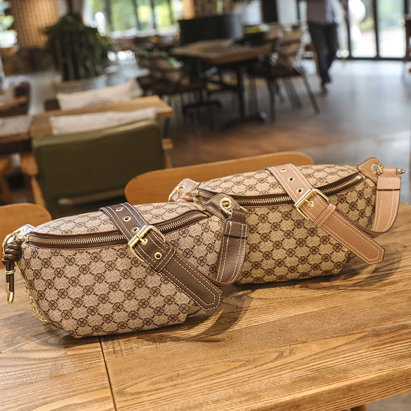 Mahjong Shoulder Bags For Women Crossbody Sling Chains Strap Leather Plaid Chest Belt Saddle Handbags crossbody bag,women handbags,leather shoulder bag