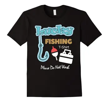 

Lucky T-Shirt Dont Wash It Funny Fisherman Fish Short Sleeve Discount 100 % Cotton T Shirts Summer Fashion Men