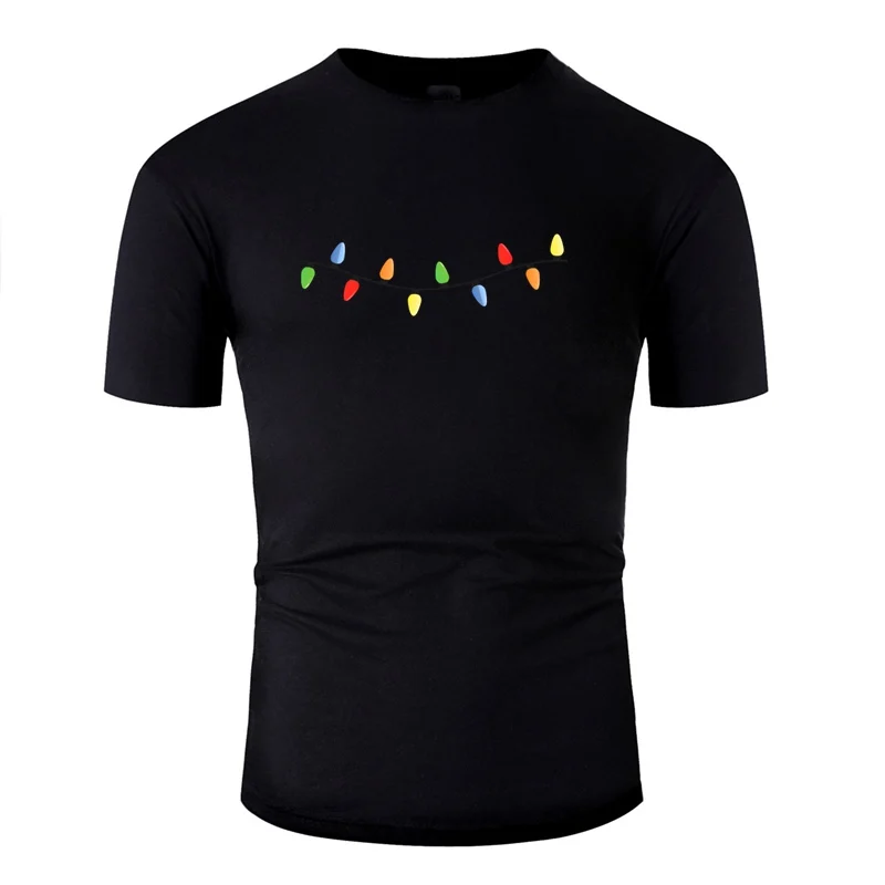 Vintage Light Christmas Tshirt Men 100% Cotton Men And Women Tshirts 2020 Short-Sleeve Vintage Light Christmas Tshirt Men 100% Cotton Men And Women Tshirts 2020 Short-Sleeve