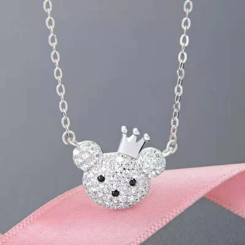 Panda Polar Teddy Bear ожерелье подвеска ювелирное изделие для женщин 925 пробы серебро