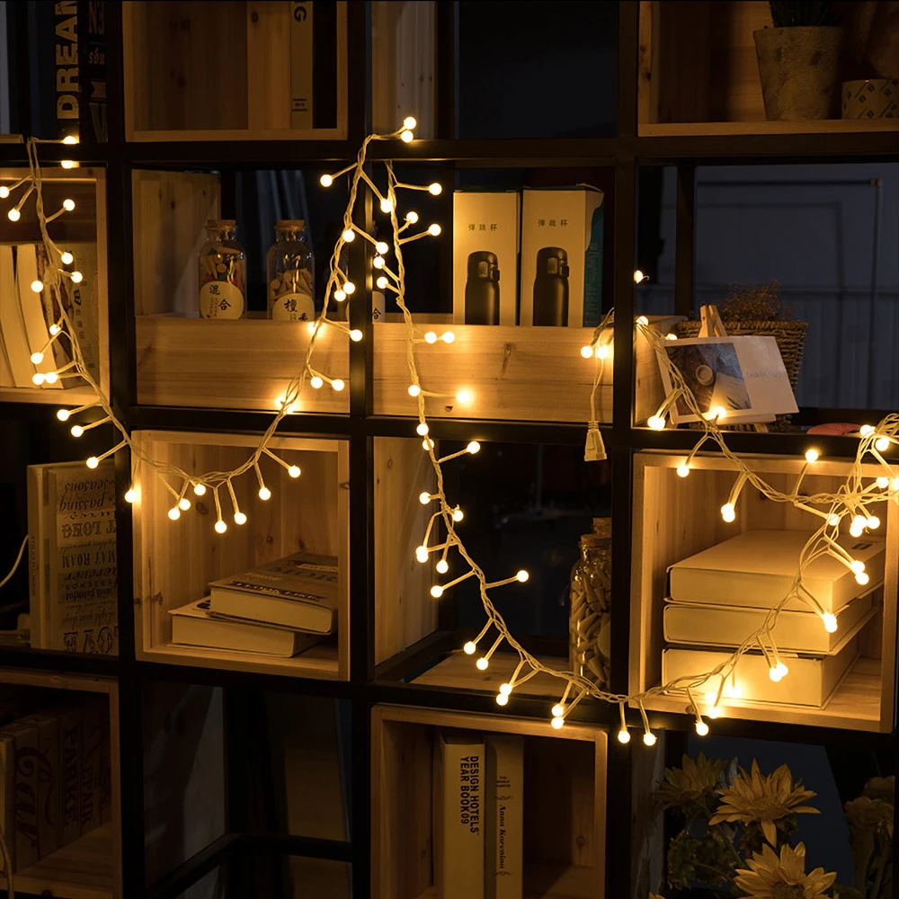 

LED New firecracker Ball String Lights Christmas Garlands Outdoor / Indoor Fairy Lamp For Holiday New Year Party Wedding Decor