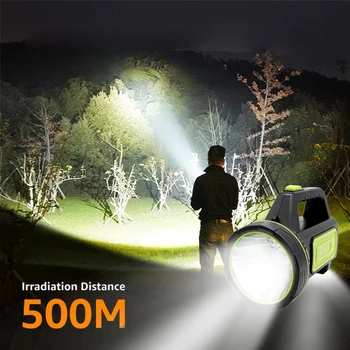 

XUNATA USB Portable Searchlight With Battery Strong Led Work Light Rechargeable Safety LED Rechargeable Flashlight Lampara Led