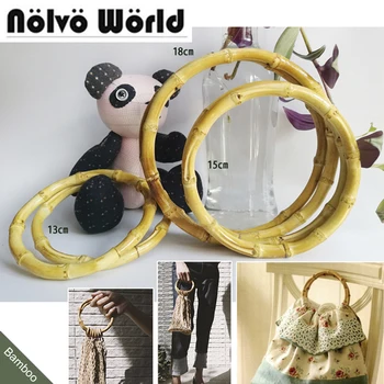 

5 pairs=10 pieces,12cm 13cm 15cm 18cm Bamboo Bag Handle DIY bamboo purse handle hand circle ring natural Bamboo O Handle