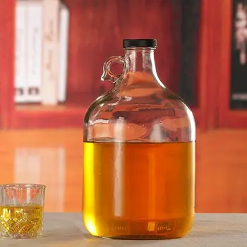 

Simple Glass Hip Flask Personalized Sealed Jar Bulk White Wine Hip Flask Household Bouteille Verre Kitchen Dining Bar EF50HF