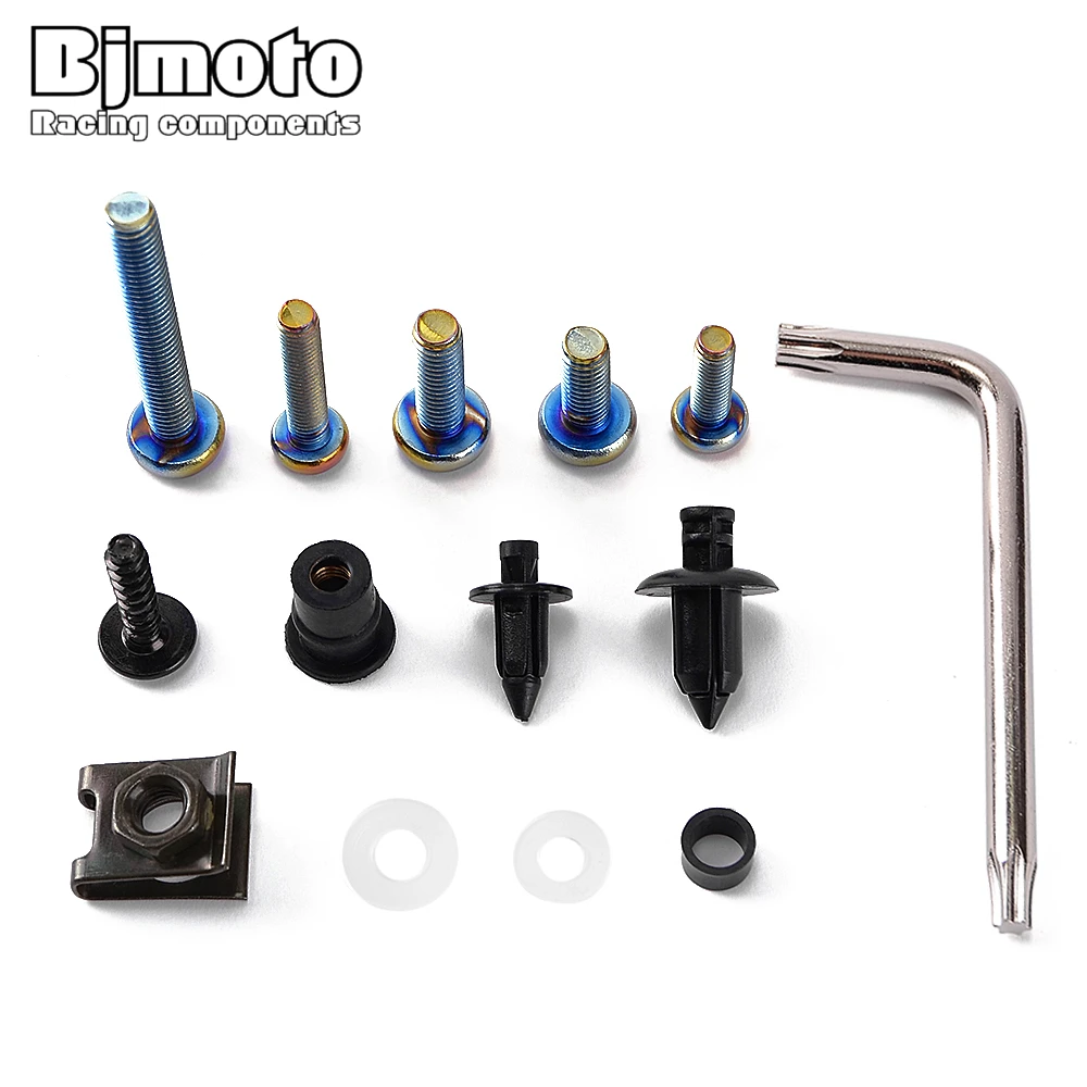 

M5 M6 Universal Fairing Bolts Kits Spire Speed Kit Fastener Clips Screw Spring Nuts for most of sport pit drit bike motor parts
