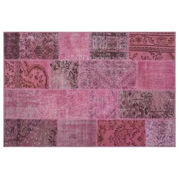 

Handmade Pink Vintage Overdyed Patchwork Area Rug 120x180 Cm-3'11''X5'11''