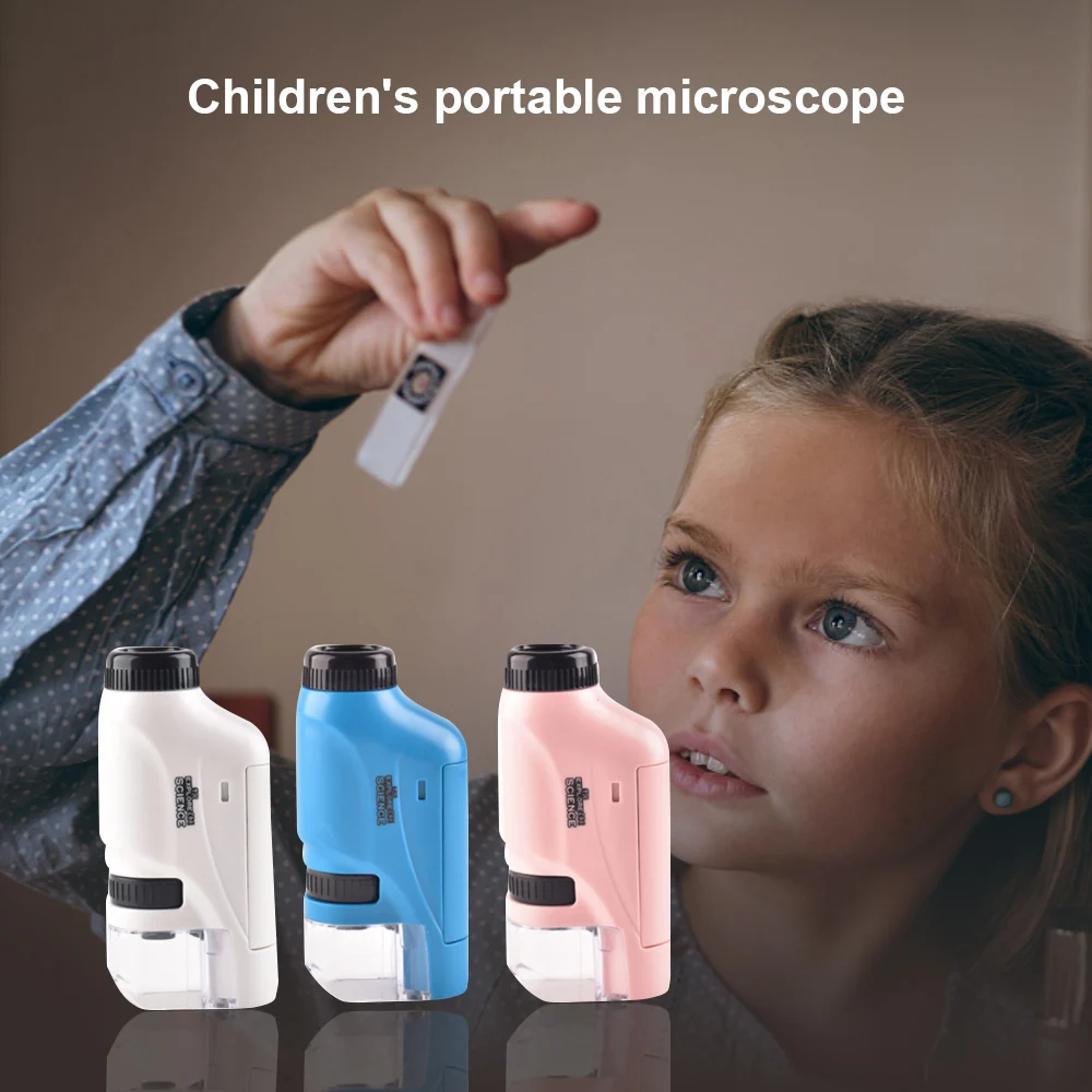 Handheld Biological Microscope camera Kit Lab Magnifier LED Light 60X-120X Loupe School Science Educational Toys For Children decibel detector