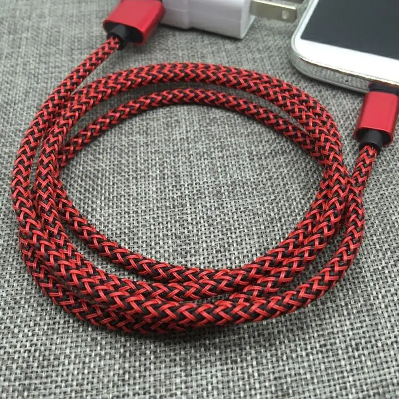 6 мм Длинный usb type-C разъем линия нейлоновый Плетеный USB-C кабель для Lg V30 V20 G7 G6 G5 UMI Plus E Max Z UMIDIGI S2 кристалл - Цвет: Красный