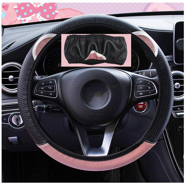 Cartoon Cat Ear Steering Wheel Cover for Women Universal Car-styling Steering-Wheel Covers Auto Decoration Accessories