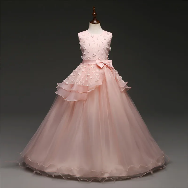 Kids Unicorn Dress for Girls Flower Appliques Ball Gown Little Girl Princess Dresses Elegant Party Costumes Children Clothing