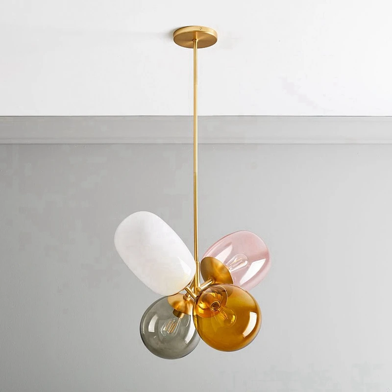 Colorful Glass LED Pendant Light Lovely Personality Children Room Bedroom Dining Room Light Hanging Lamps Lighting