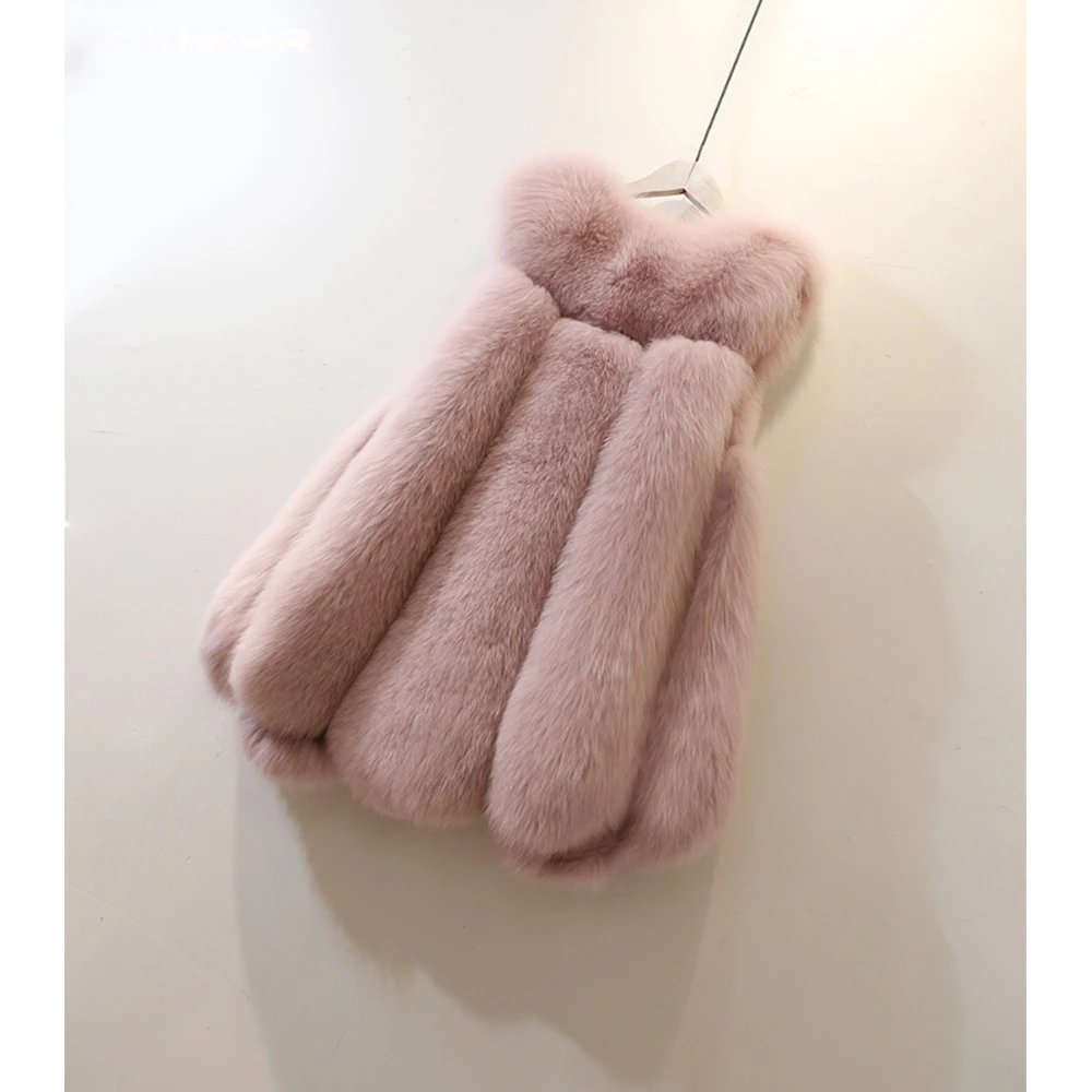 CXHKRR, новинка, XL, 4XL, осеннее и зимнее пальто, искусственный Лисий мех, жилет, мех скорпиона, меховой жилет, модное роскошное женское меховое пальто