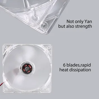 

4 Pin PC Computer Clear Case Quad 4-LED Light 9-Blade CPU Cooling Fan