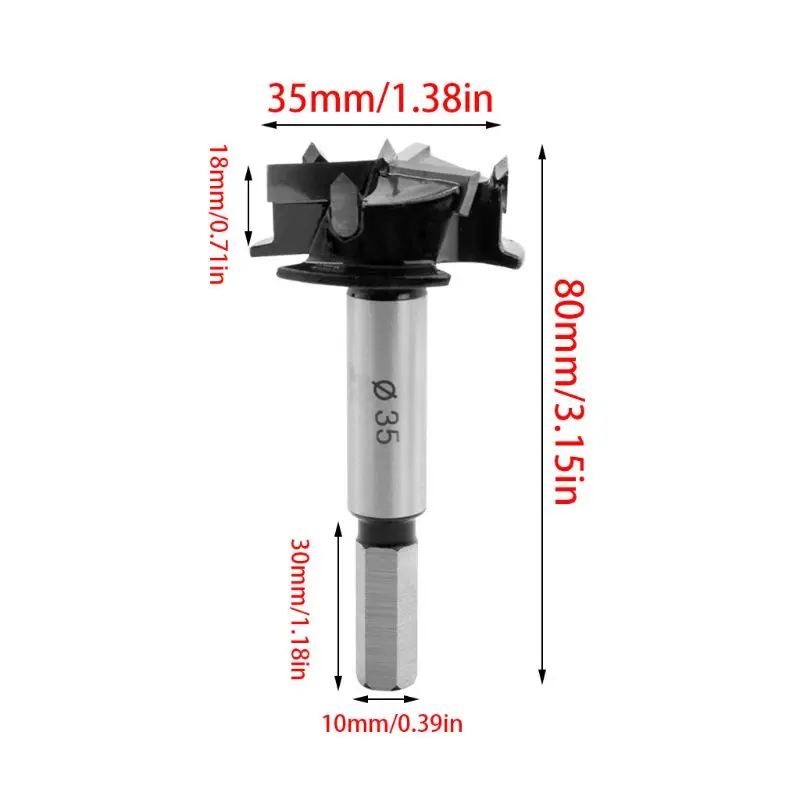35mm Forstner Wood Drill Bit Hole Saw Cutter Woodworking Tool with Round Shank 35mm Forstner Wood Drill Bit Hole Saw Cutter Woodworking Tool with Round Shank