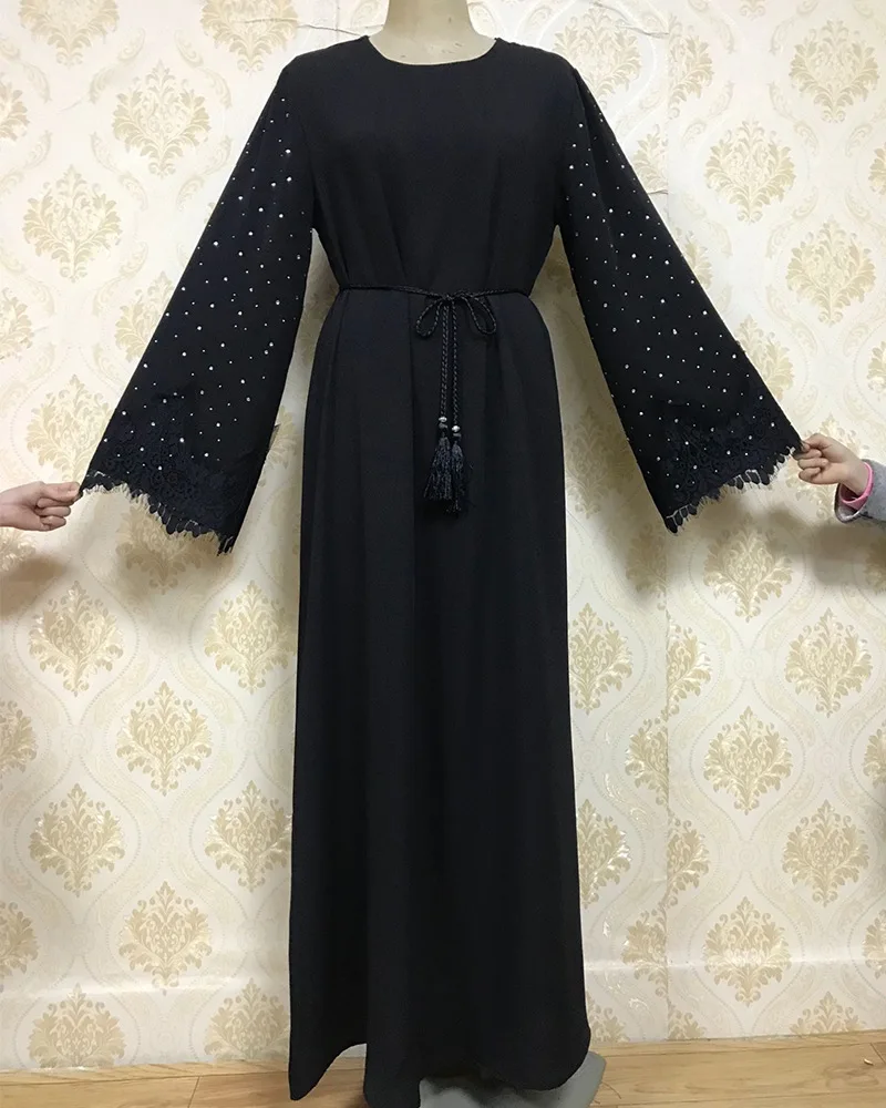 Мусульманский взрослый КРУЖЕВНОЙ ХАЛАТ мусульман турецкий Дубай Мода Бисероплетение кимоно мусульманское абайя платье арабское служение поклонения абайя Wq1086