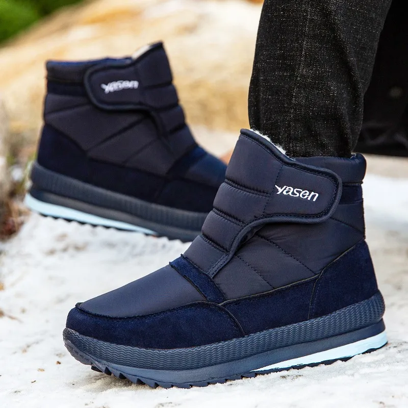 Mens Snow Boots Winter shoes with Fur Warm Outdoor Casual Men Cotton Work Casual Sneakers Short Boots Cold Resistance 47