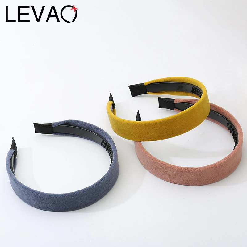 

LEVAO Velvet Toothed Headband Solid Hairbands Bezel Turban Fashion For Women Elegant Girls Hair Accessories Hair Band Head Hoop