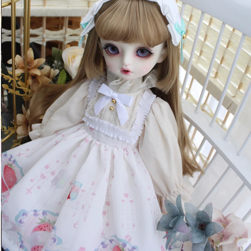 Кукольное платье 1/6 1/4 BJD платье+ лента для волос милое простое платье для blyth 1/6 1/4 BJD аксессуары для кукол рисовый белый цвет
